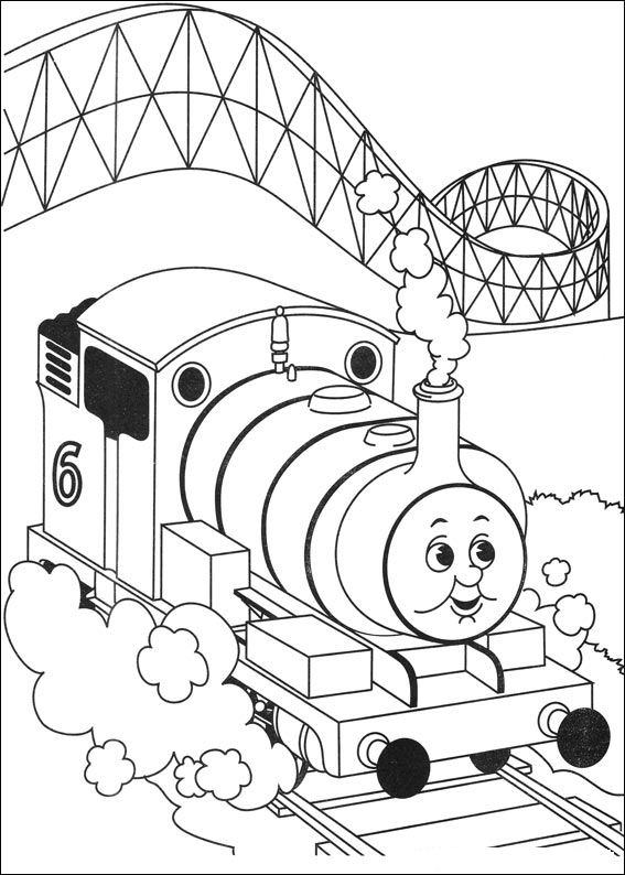 Kids-n-fun.de | Malvorlage Thomas die kleine Lokomotive Thomas die